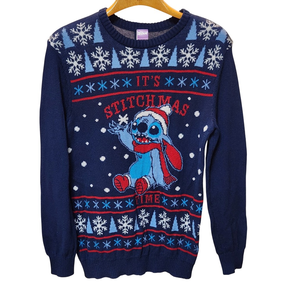 Disney Stitchmas Holiday Sweater Navy Blue Lilo & Stitch Christmas XXL 18